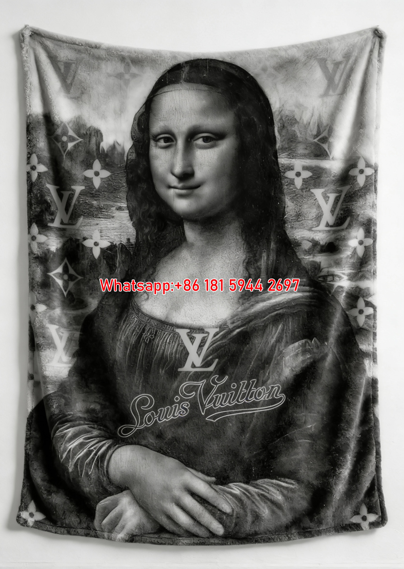 LV Monogram Mona Lisa Blanket Luxury Mona Lisa Throw IMG_3565